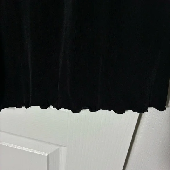 Nwot Chicos Travelers Liquid Knit Pant 1/M Wide Cropped Ruffle Hem Non Wrinkle - Picture 4 of 9